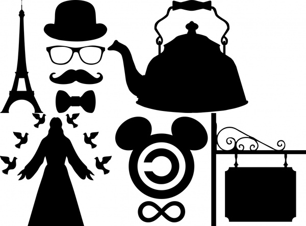 silhouettes illustration vectorielle emblème de collecte
