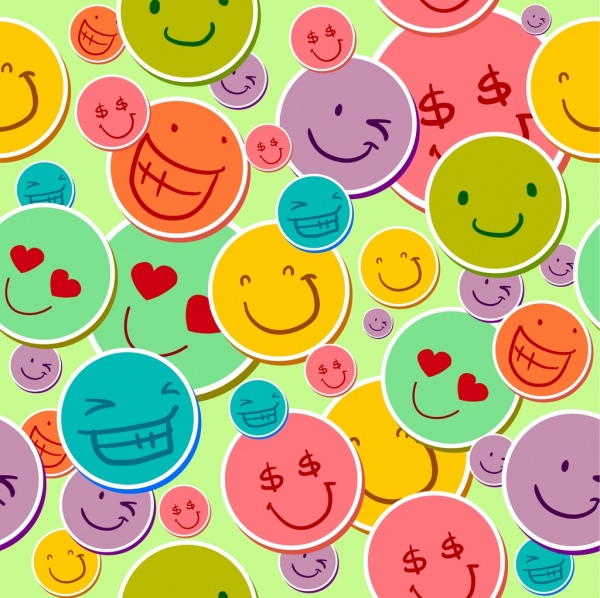 icônes de collecte différents drôle cercle smiley