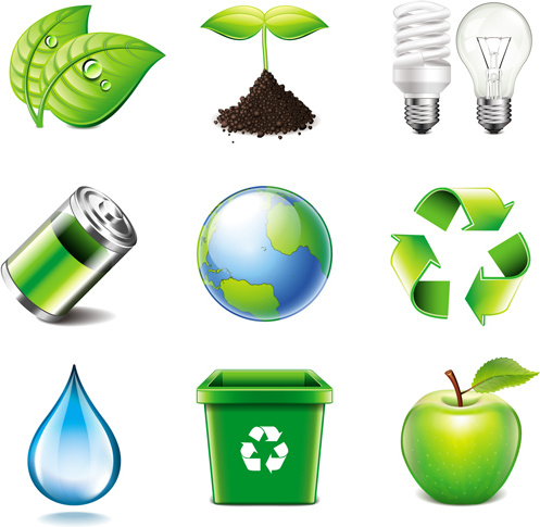 Energie sparen mit dem Eco Symbole vector