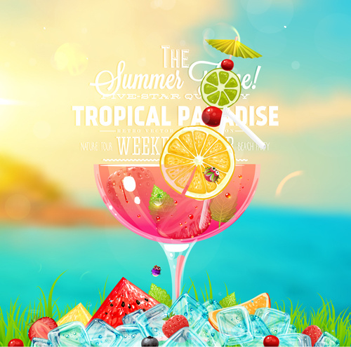 Genießen Sie tropische Sommer Urlaub Hintergründe-Vektor