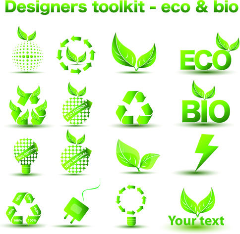 Environmental Protection And Eco Elements Icons Vector