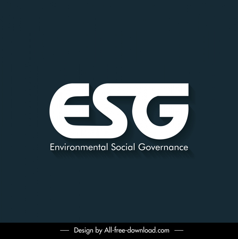 ESG-Logo Elegantes flaches Textdekor