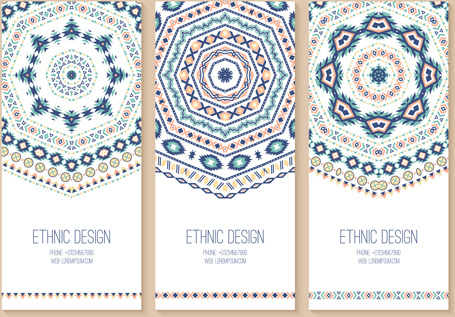 ethnische Muster Karten Design Vektoren