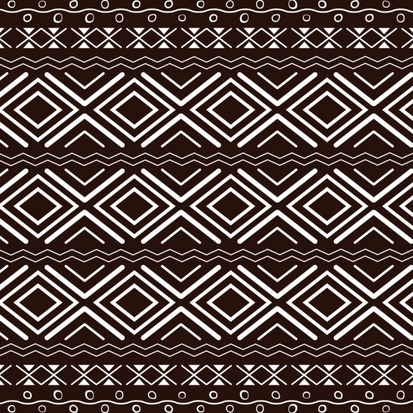 etnis pola desain dekorasi berulang klasik coklat