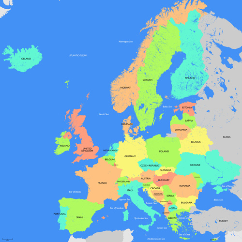 la conception de l'europe carte vecteurs