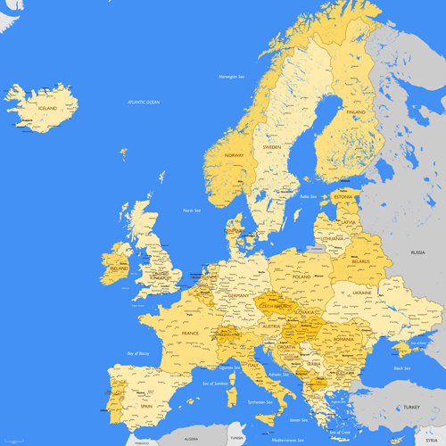 europa mapę wektorów projektu