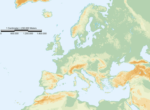 Mapa de Europa Diseño de vectores