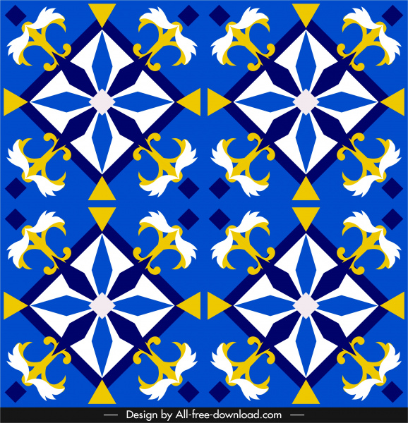 europäische Muster elegante bunte symmetrische flache sich wiederholende Dekor