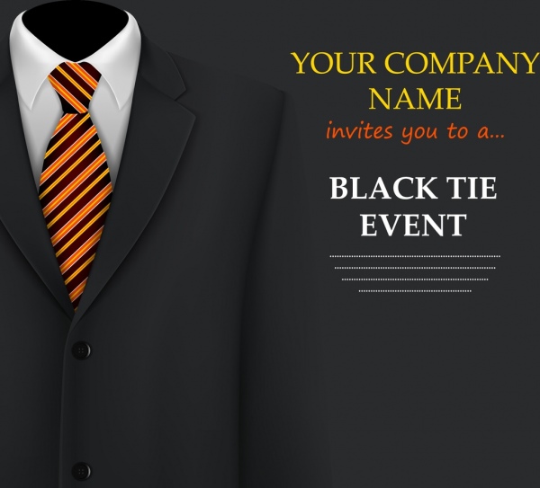sự kiện mời thẻ mẫu phù hợp với biểu tượng màu đen nền