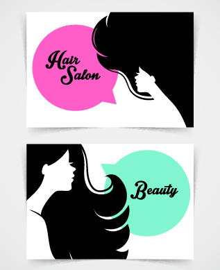 Exquisite Beauty Salon Business Cards Vector