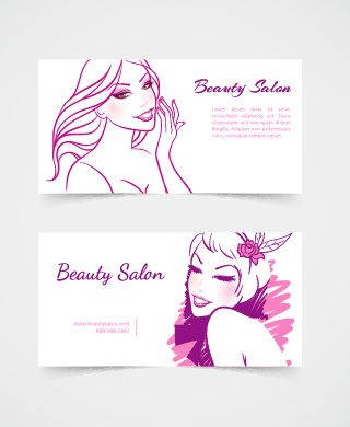 exquisite Beauty-Salon Visitenkarten Vektor