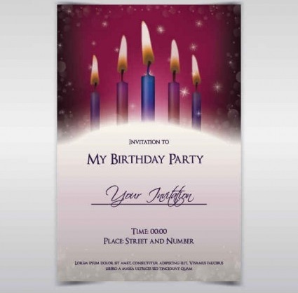 invitaciones de cumpleaños exquisita tarjeta vector