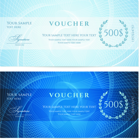 Exquisite Vouchers Template Design Vector Set