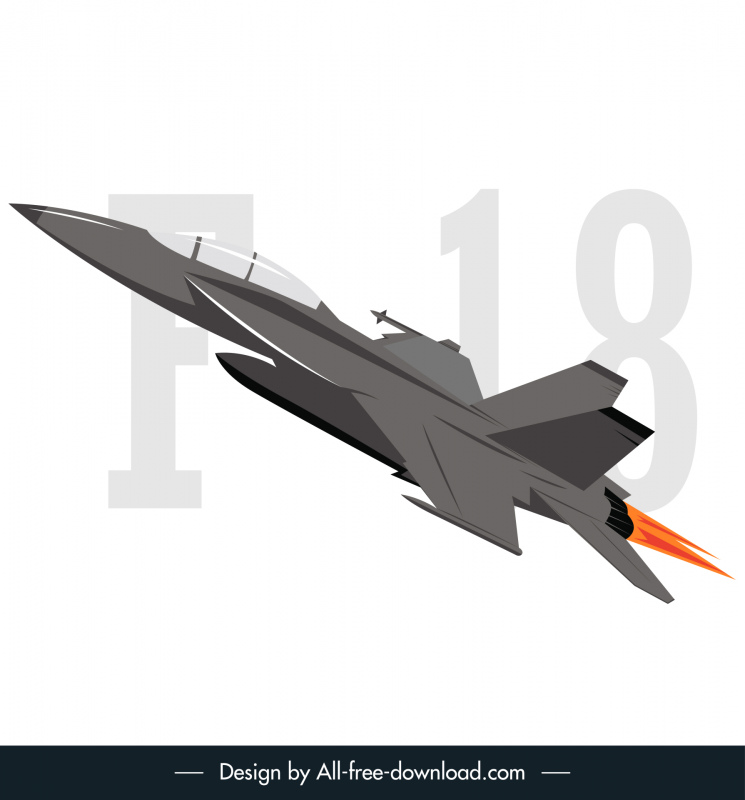 F 18戦闘機アイコンダイナミック3Dデザイン