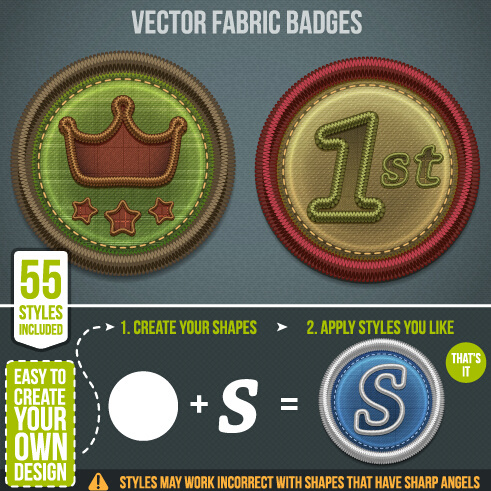 Fabric Badges Vector Graphics