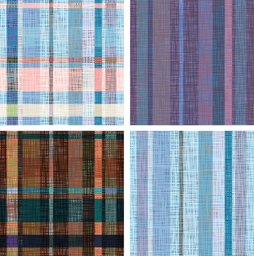 conjunto de design de padrões de tecido sem costura
