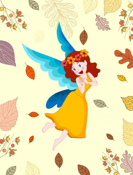 Fairy Painting Cute Girl Icon Colored Cartoon Design-vector People-free  Vector Free Download