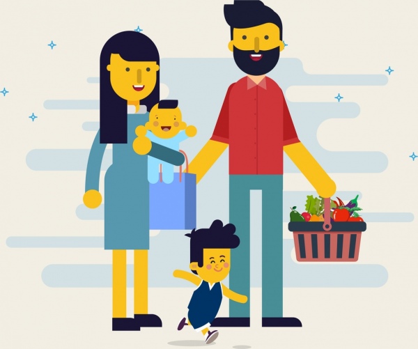 nhân vật hoạt hình nền tảng gia đình cha mẹ trẻ em biểu tượng