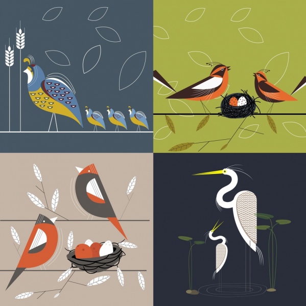 antecedentes familiares define aves selvagens clássica design ícones