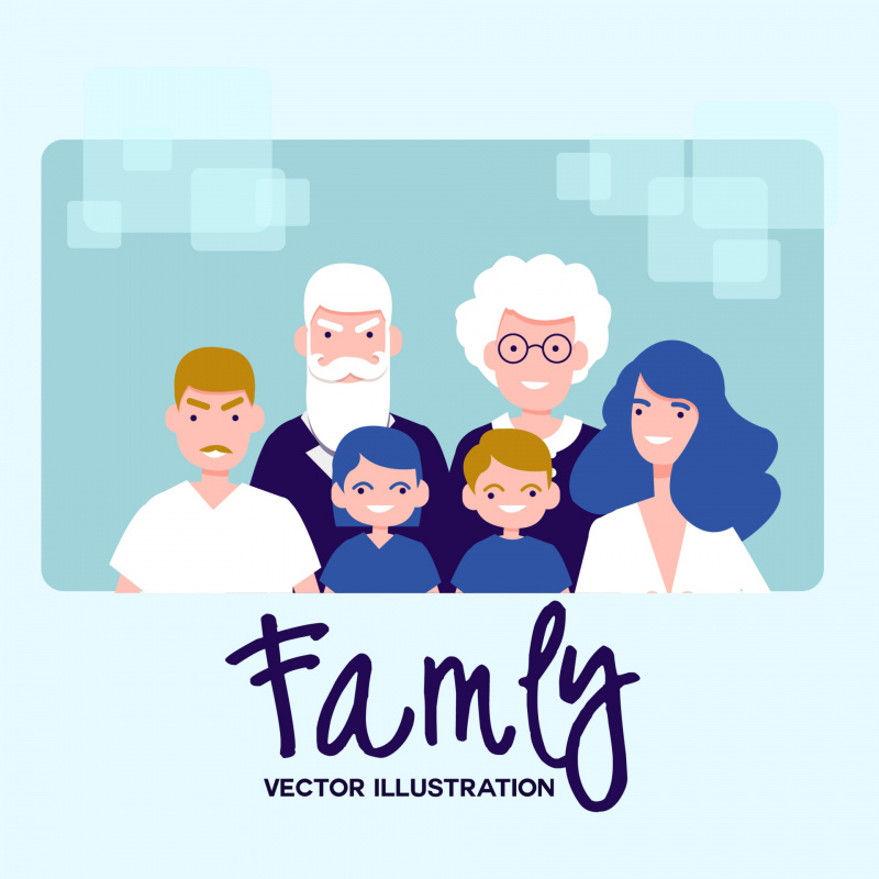 telón de fondo de dibujos animados de la generación familiar