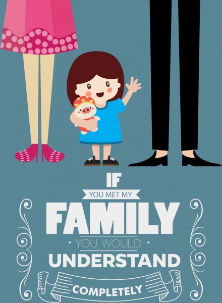Family Poster Cute Girl Icon Cartoon Design-vector Icon-free Vector Free  Download