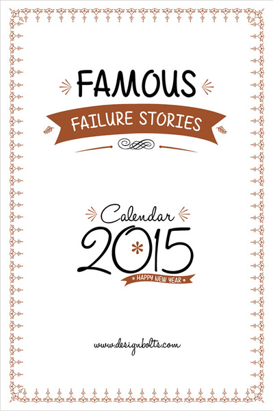 Famous Failure Stories Free Printable Calendar 2015