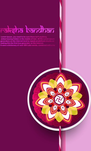 Tuyệt vời raksha bandhan thẻ tươi sáng đầy màu sắc nền vector