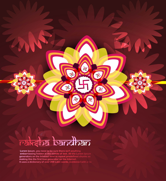 Tuyệt vời raksha bandhan kỷ niệm đầy màu sắc nền vector