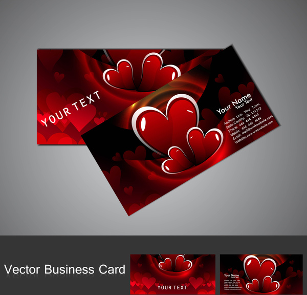 fantástico conjunto de cartão vermelho de dia dos namorados coração colorido