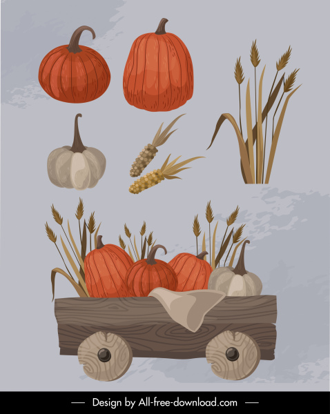 iconos de productos agrícolas agrícolas retro dibujado a mano boceto