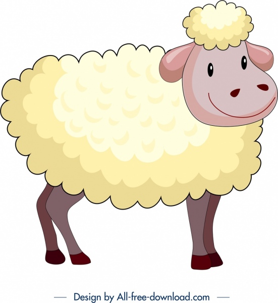 Ферма животных фон овец значок цветной мультфильм дизайн