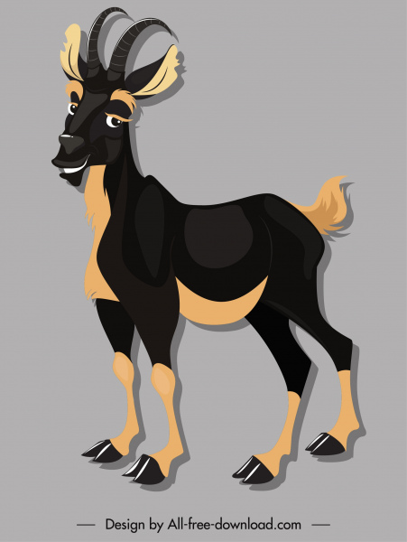 esboço colorido do ícone da cabra da fazenda cartoon