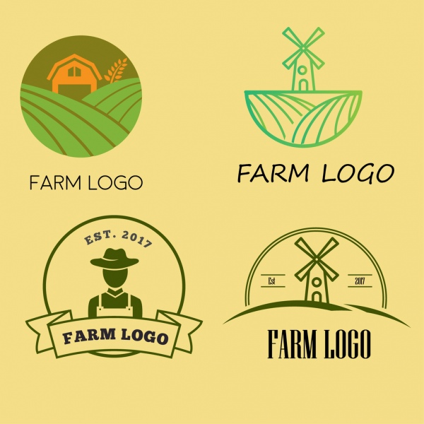 pacote de logotipo da fazenda