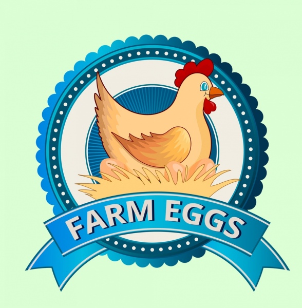 农场鸡蛋图标标识装饰