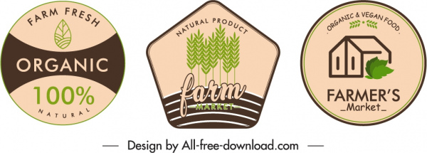 Bauernhof Produkt Abzeichen Vorlage flache klassische handgezeichnete Dekor