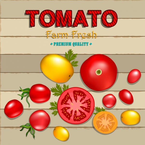 Tarım ürünleri domates simgesi parlak düz tasarım arka plan