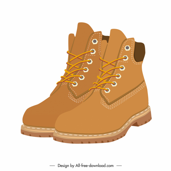 ícone de botas de moda marrom 3d design decoração de couro