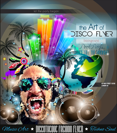 Fashion club disco party flyer template vecteur