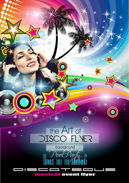 Fashion club disco party flyer template vecteur