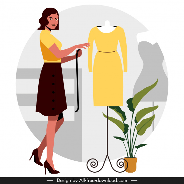 Fashion Designer Job Background Colored Cartoon Design-vector  Background-free Vector Free Download