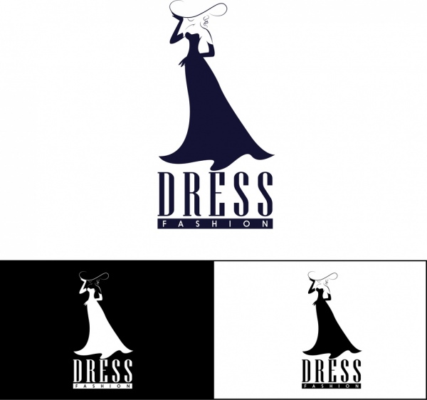 icône de mode ou logotype croquis robe