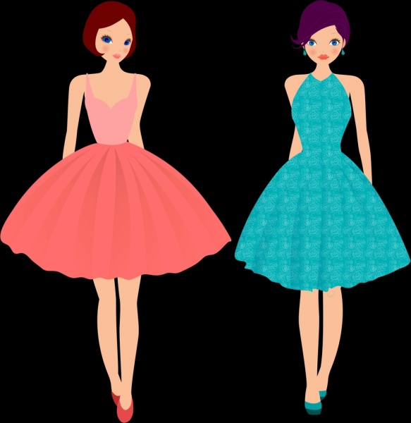 패션 모델 아이콘 현대 드레스 스타일