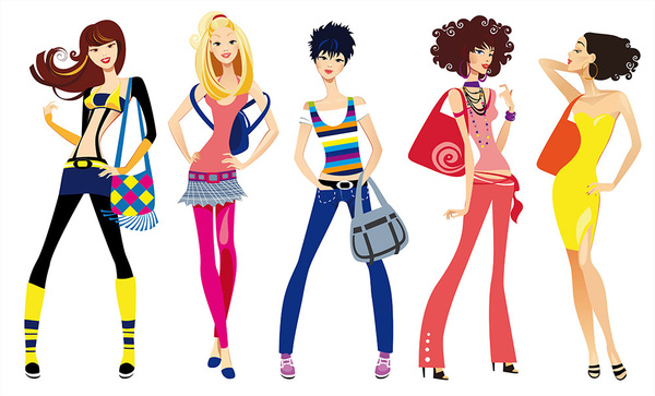 moda ragazze con i sacchetti di shopping shopping