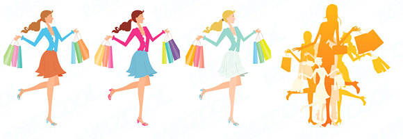 ファッション ショッピング女性ベクトル