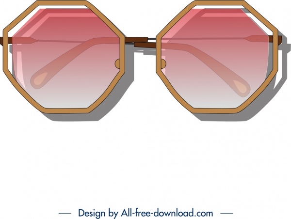 mode sunglasses ikon desain berwarna modern