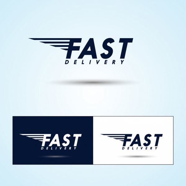 schnelle Lieferung-Logo setzt Kapital Texte Dekoration