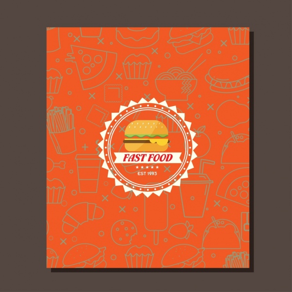 cercle de fast - food notice cover design dentelée logo