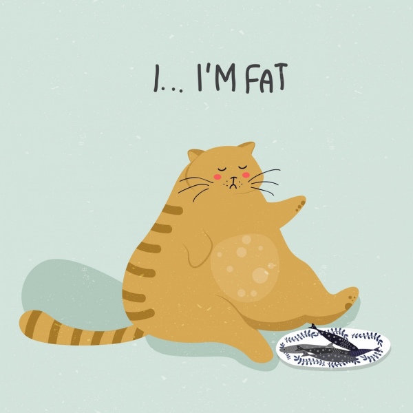 الدهون القط الرسم الملونة كارتون تصميم