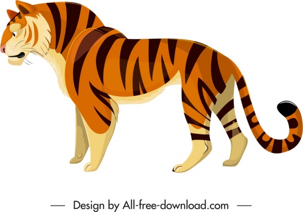 Felidae Kreatur Ikone Karikatur Tiger Skizze