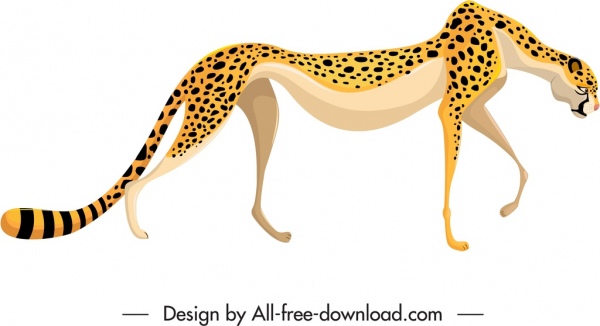 Felidae espèce icône léopard tacheté croquis